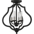 Matte Black Semi Flush Mount Light B662