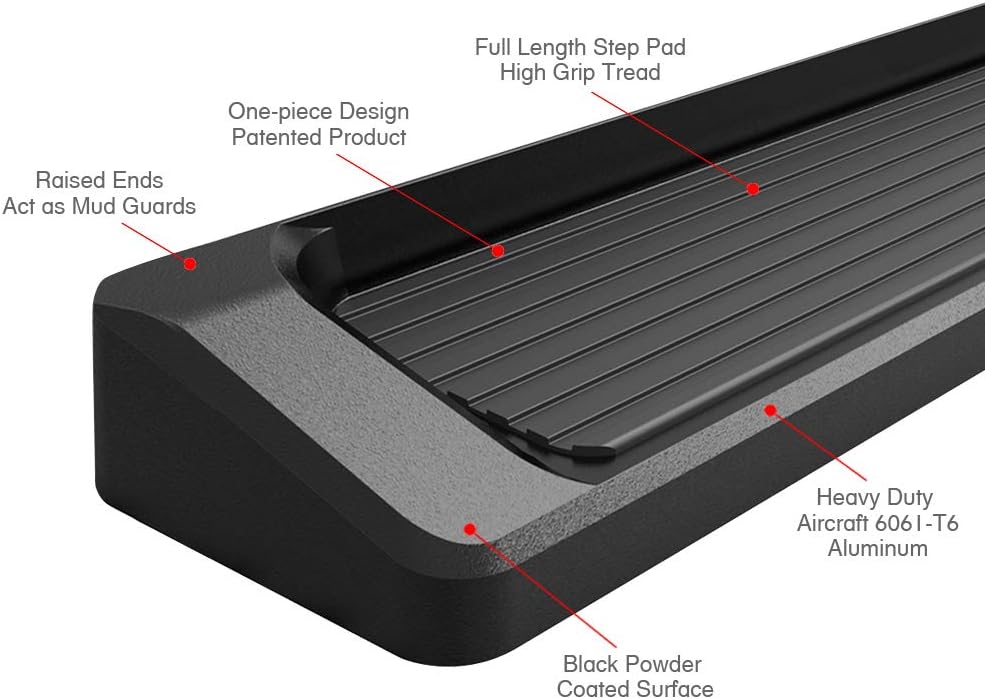 6in Black Running Boards E55326