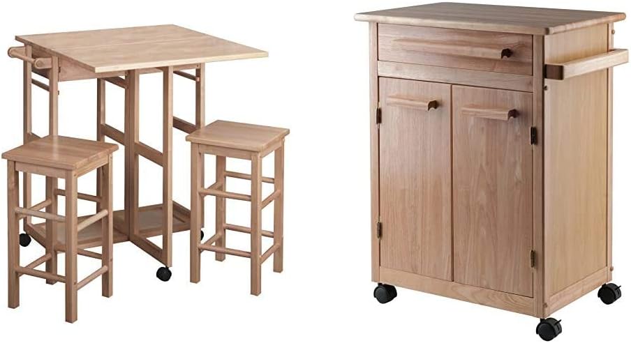 Natural Single Drawer Kitchen Cabinet Storage Cart O932180