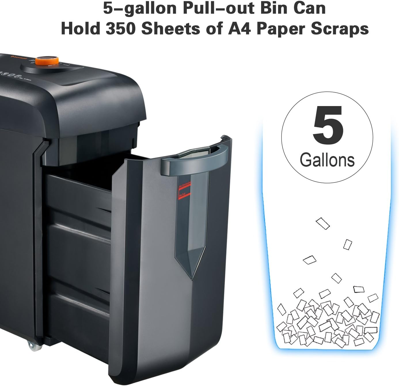 14-Sheet Cross-Cut Heavy Duty Paper and Credit Card Shredder with 5 Gallons Pullout Basket T640