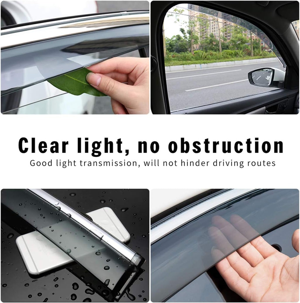 Smoke Car Window Visors Tape-On Outside Deflectors V976380