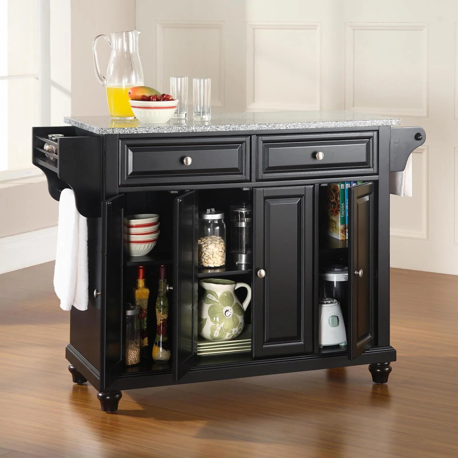 White/Gray Wood Kitchen Island X7808