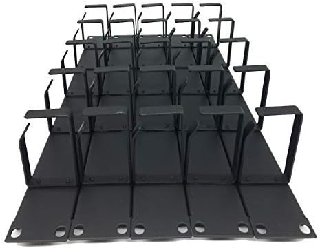 5 Pack 1U 5 D-Ring Cable Manager 19 Inch Horizontal Rack Mount Metal Wire Management System J6011