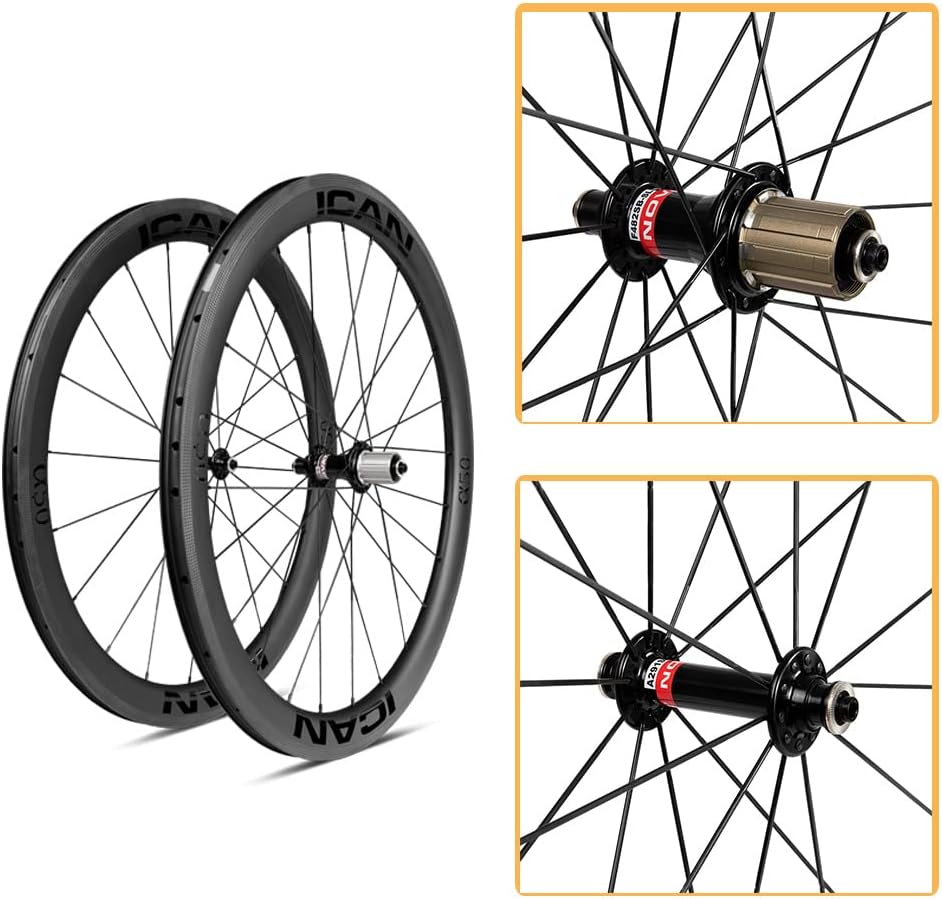 Carbon Wheels 700C Road Bike Wheelset Rim Brake Clincher Tubeless Ready G135729
