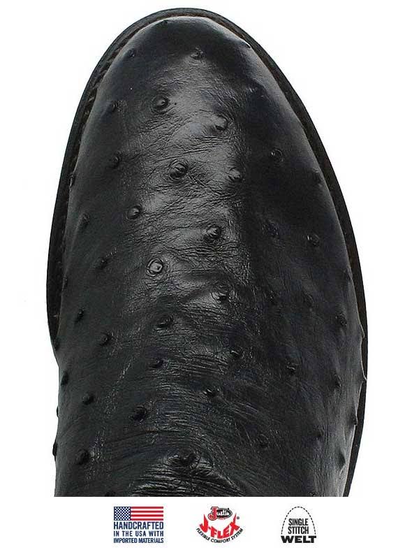 Black Full Quill Ostrich Boots V1535
