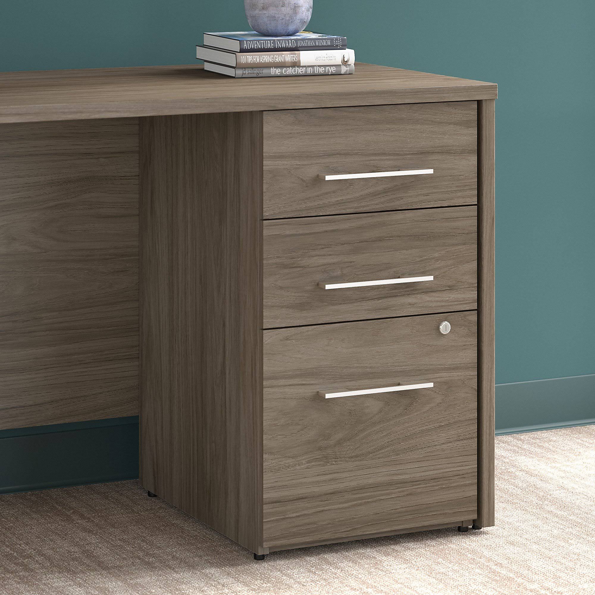 Modern Hickory 3-Drawer File Cabinet R285