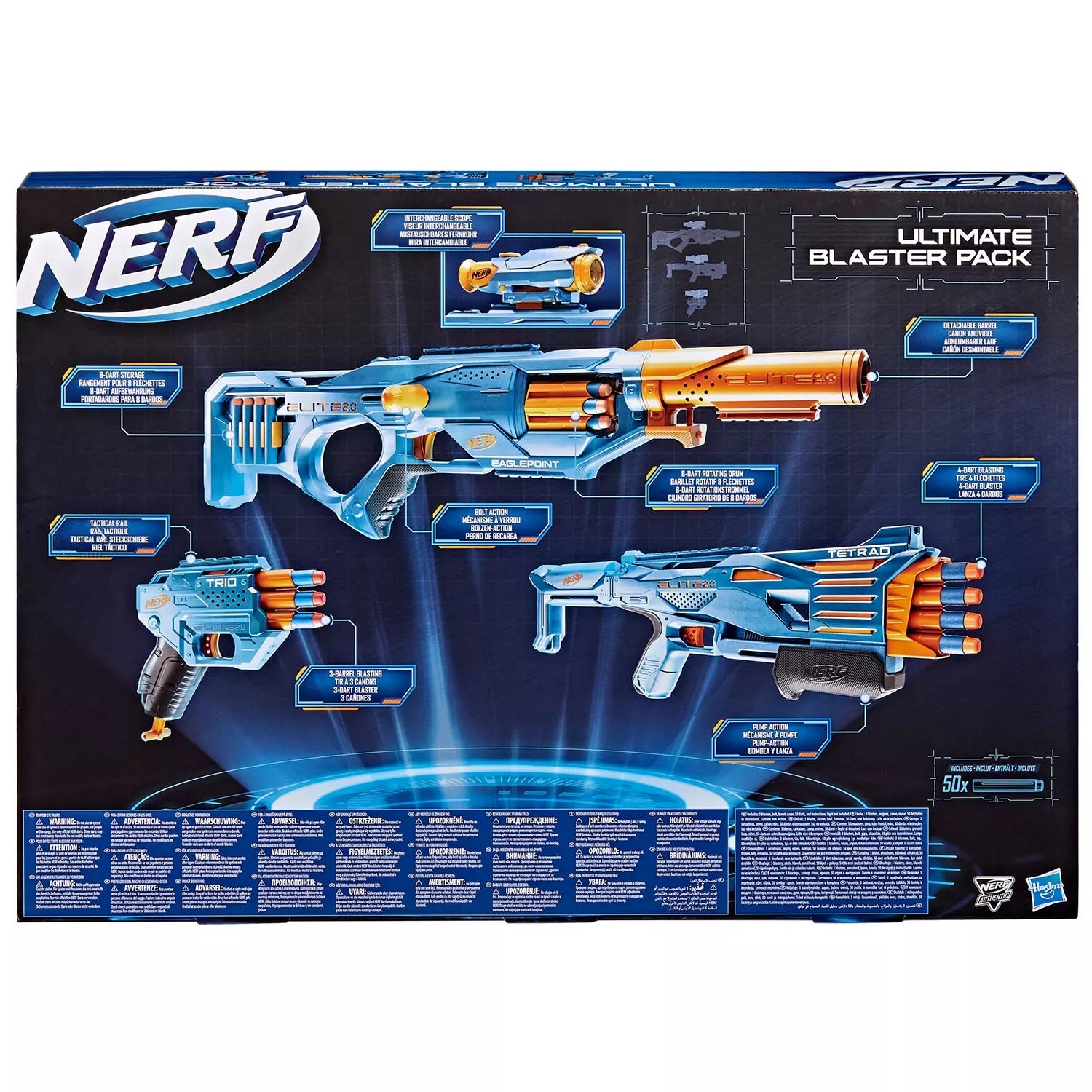 3 Pack Nerf Blaster with 50 Darts K80344