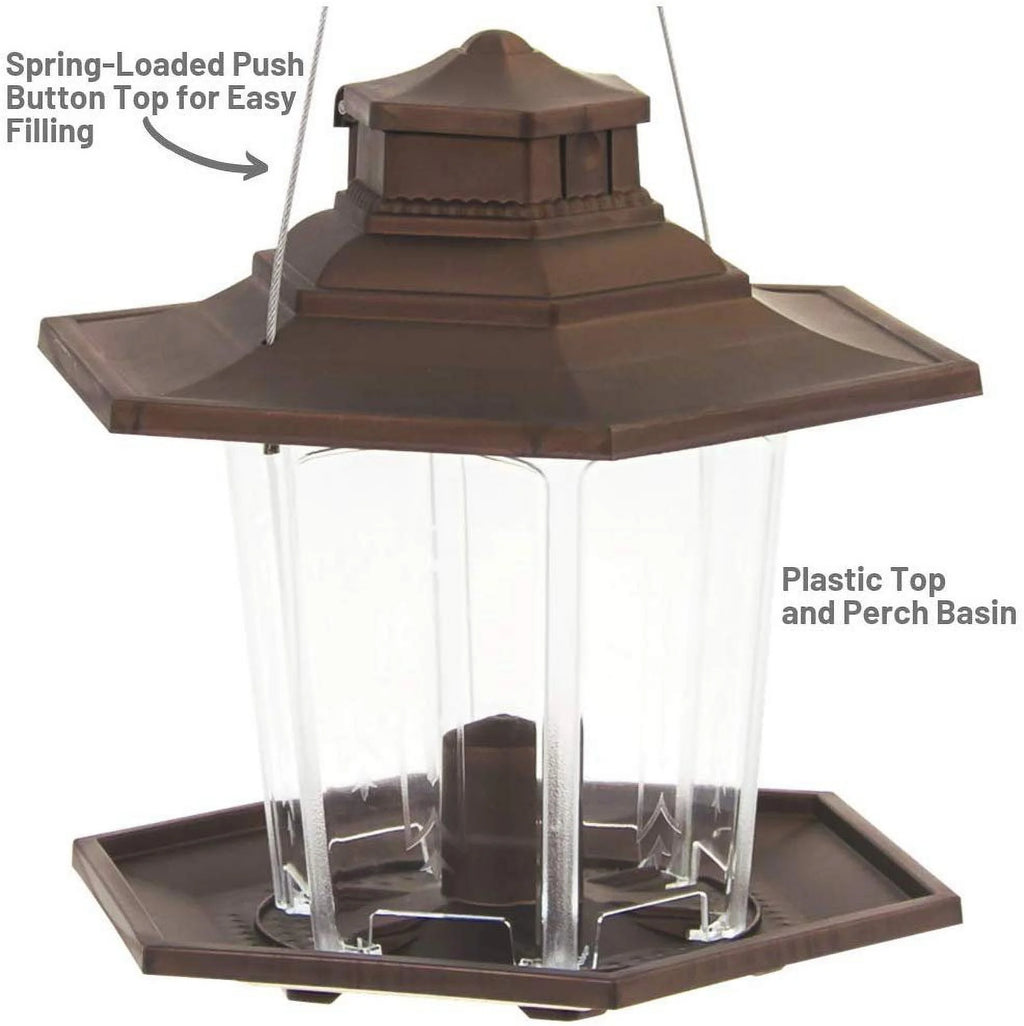 Brown Gazebo Wild Bird Feeder E901809