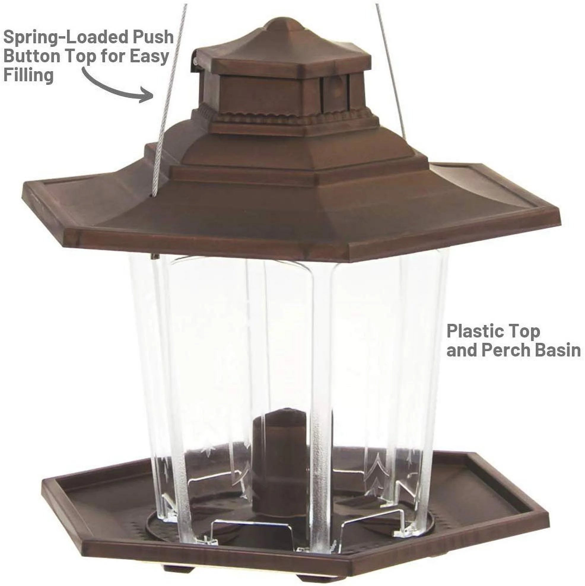 Brown Gazebo Wild Bird Feeder E901809