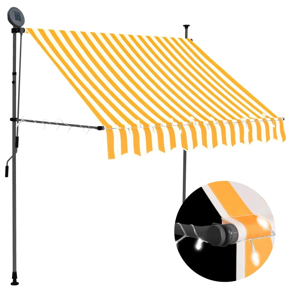 Manual Retractable Awning with 78.7" White and Orange G7780