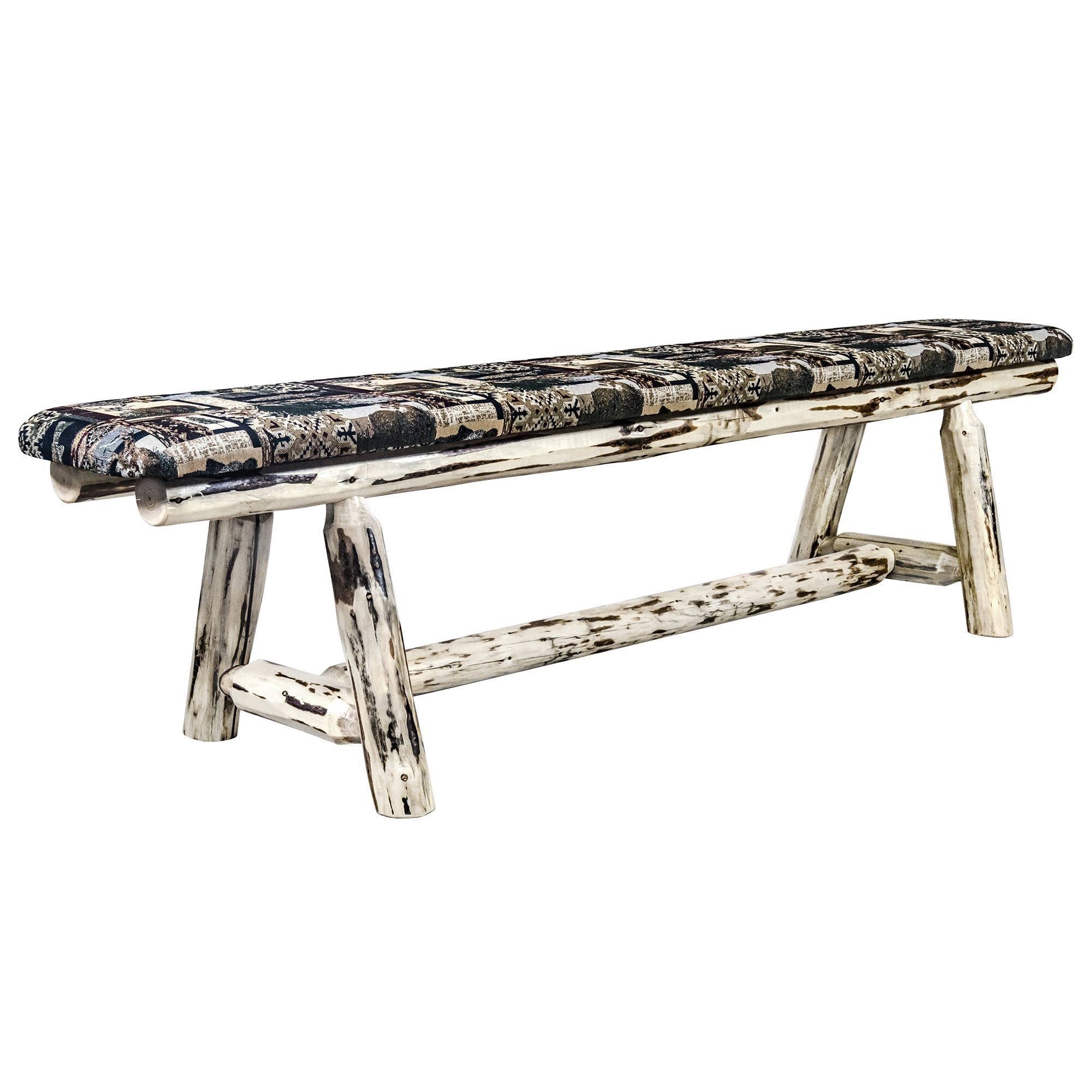 Natural Wood Plank Style Bench A478