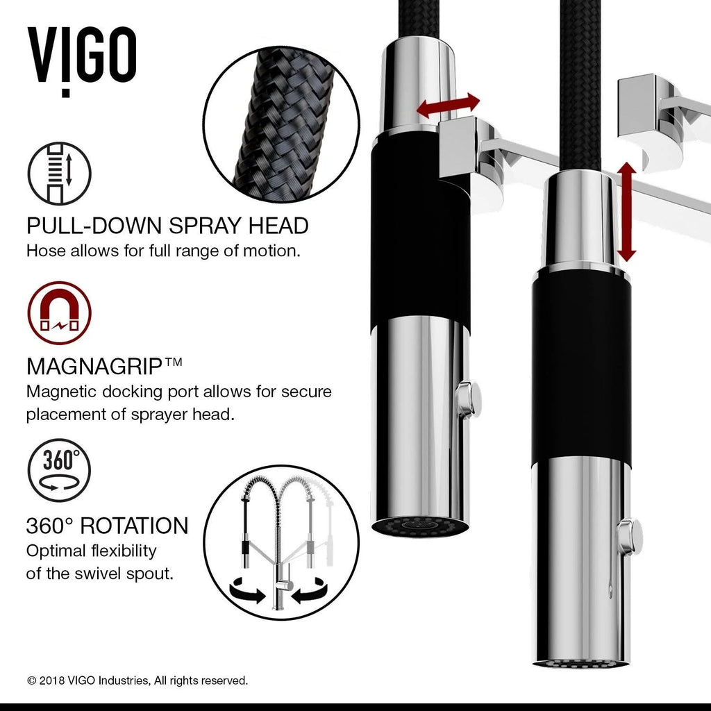 Chrome Magnetic Kitchen Faucet with Deck Plate J125