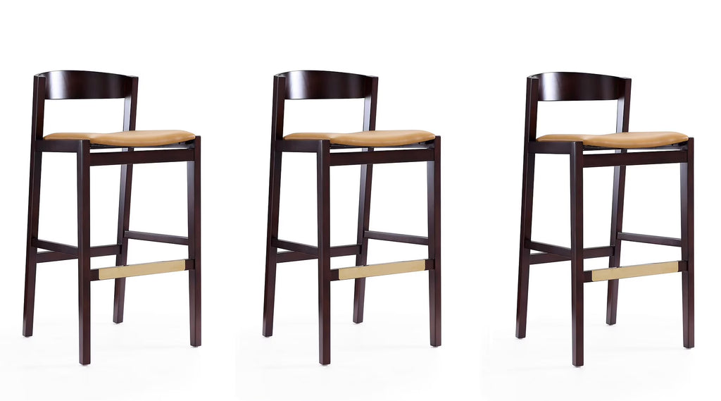 Faux Leather Barstool in Camel (Set of 3) H261