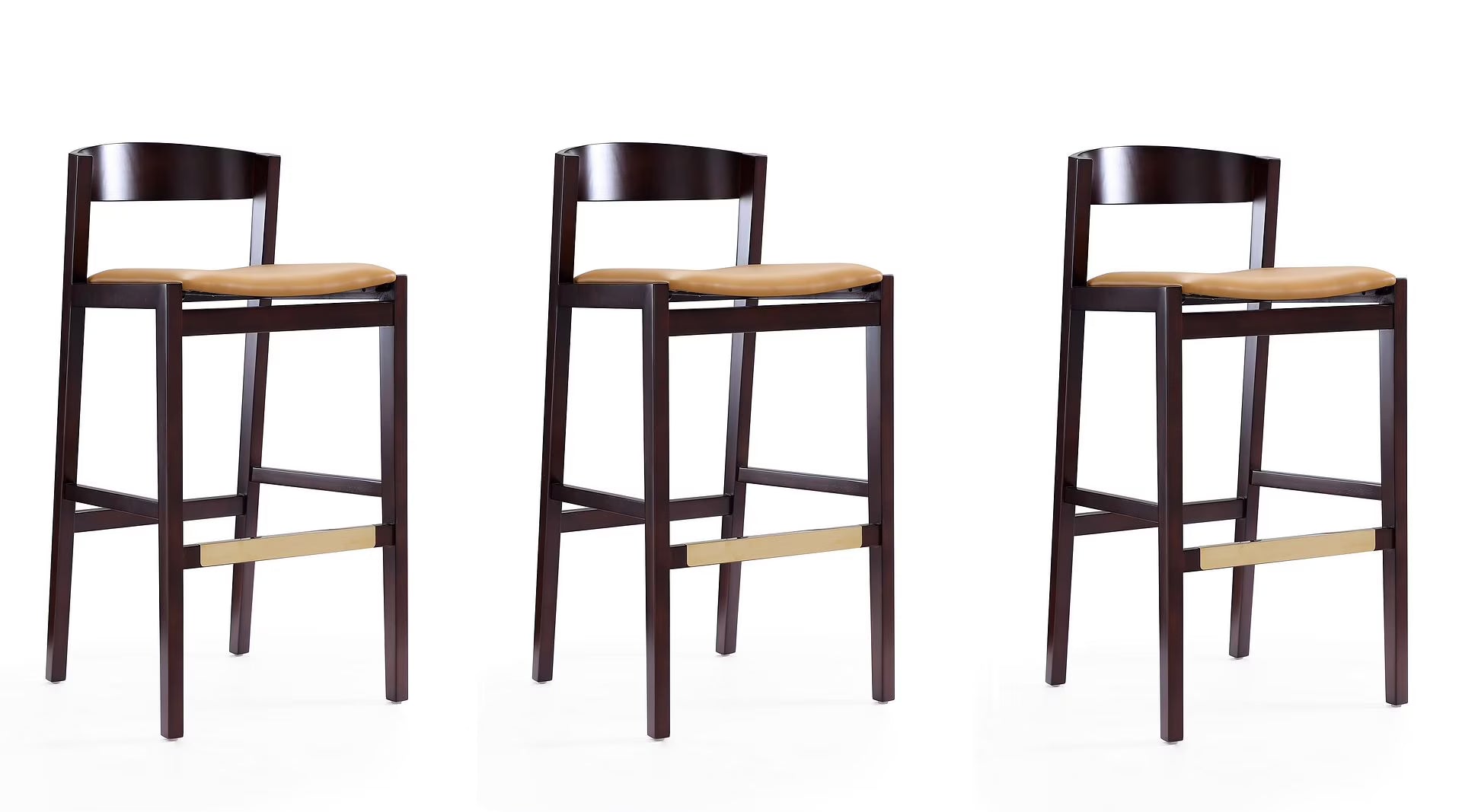 Faux Leather Barstool in Camel (Set of 3) H261