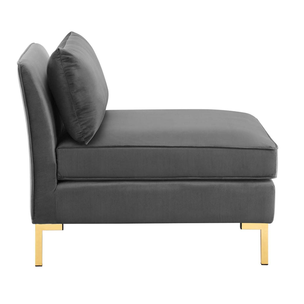 Pink Performance Velvet Armless Chair K6900