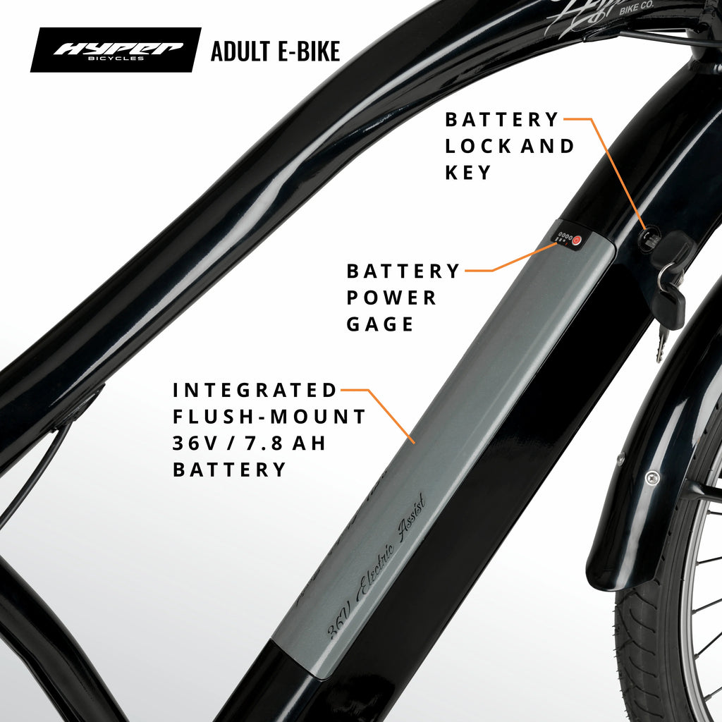 Black 36V Electric Cruiser E-Bike R51909
