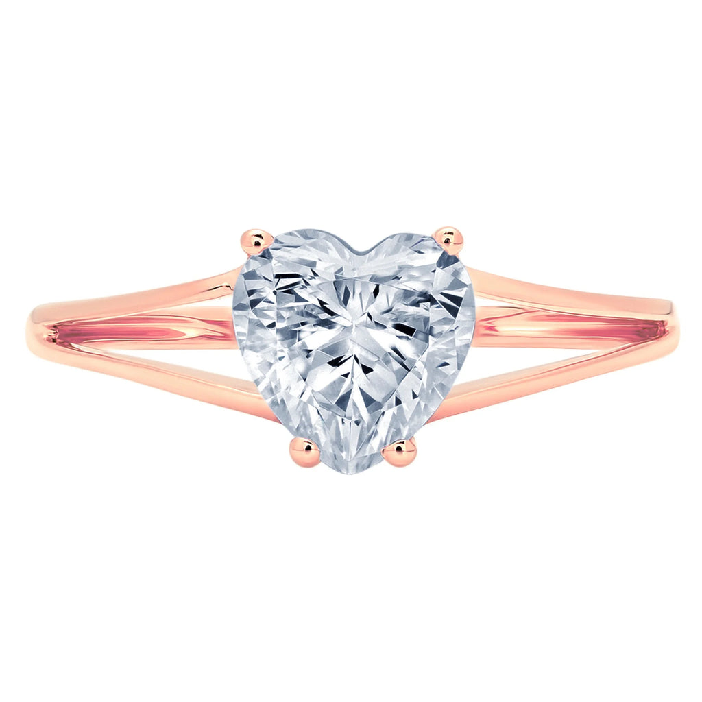 Heart Cut Blue Natural Aquamarine 18k Rose Gold Ring R7498