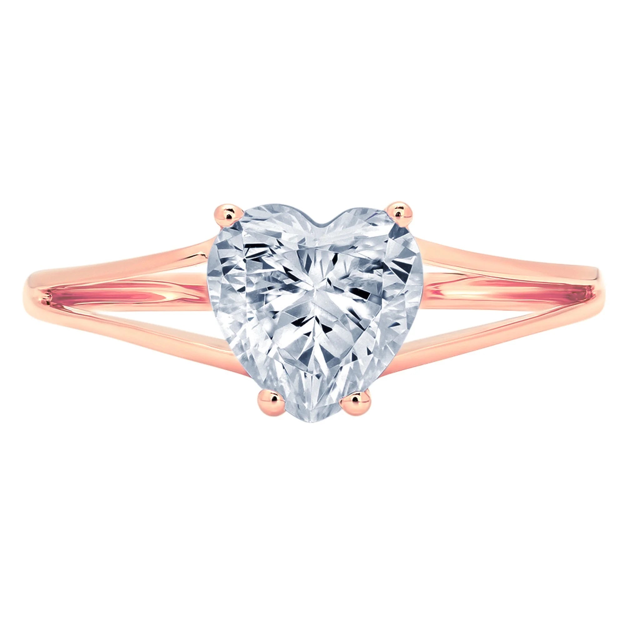 Heart Cut Blue Natural Aquamarine 18k Rose Gold Ring R7498