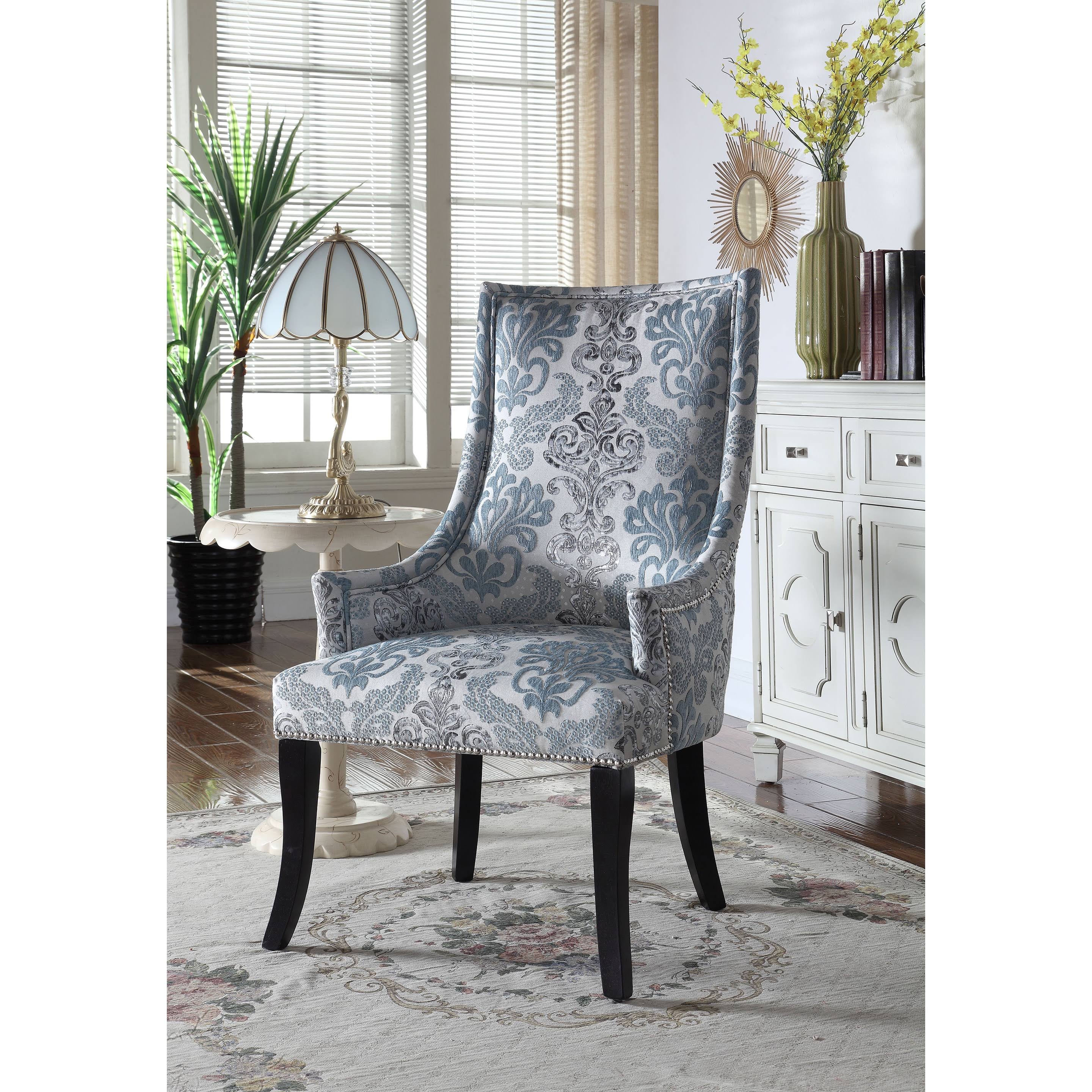 Teal Grey Fabric Accent Chair O501670