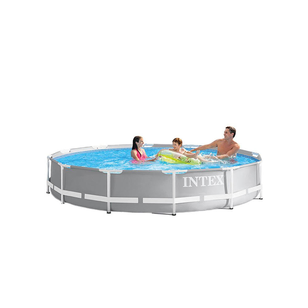 12ft x 30in Prism Frame Above Ground Pool with Solar Cover Tarp Blue V227048