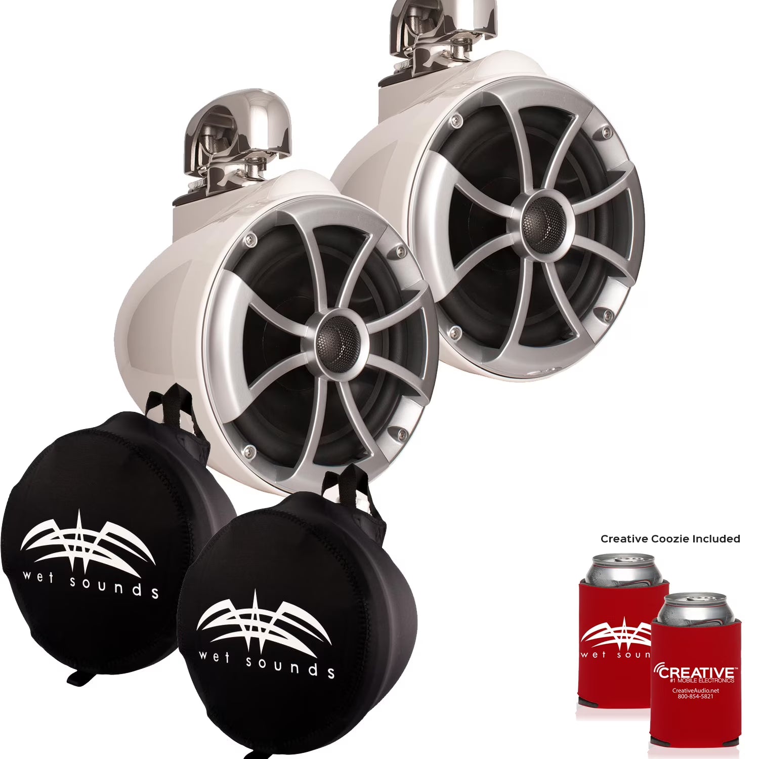 ICON Series Swivel Clamp Wake Tower Speakers (pair) with Speaker Covers I8203