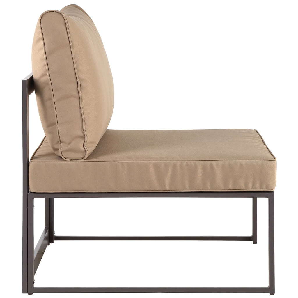 Brown Mocha Armless Outdoor Patio Chair H897669