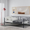 Black Twin Metal Daybed Frame with Steel Slats T42133