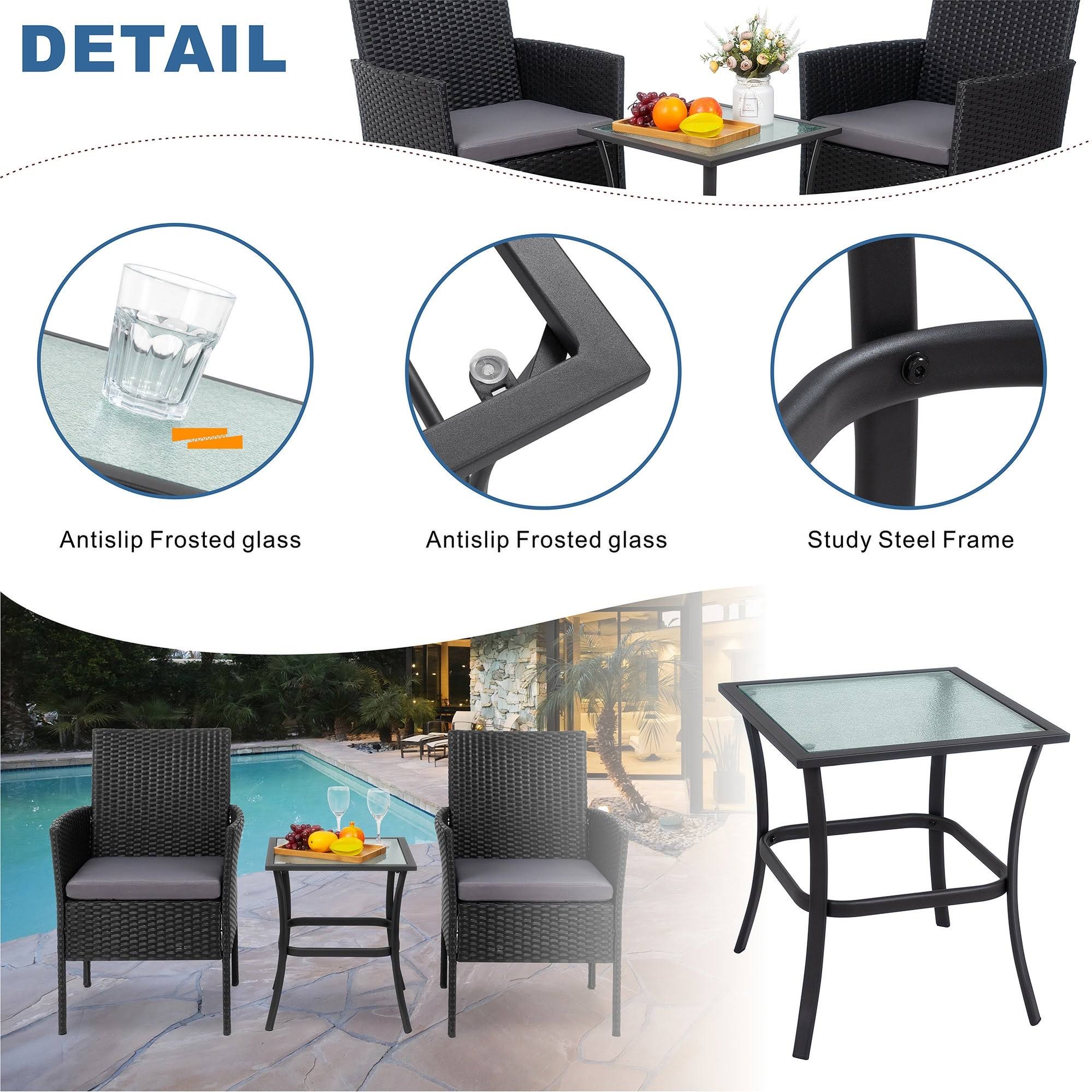 Gray 3 Piece Wicker Patio Chair Set C101858
