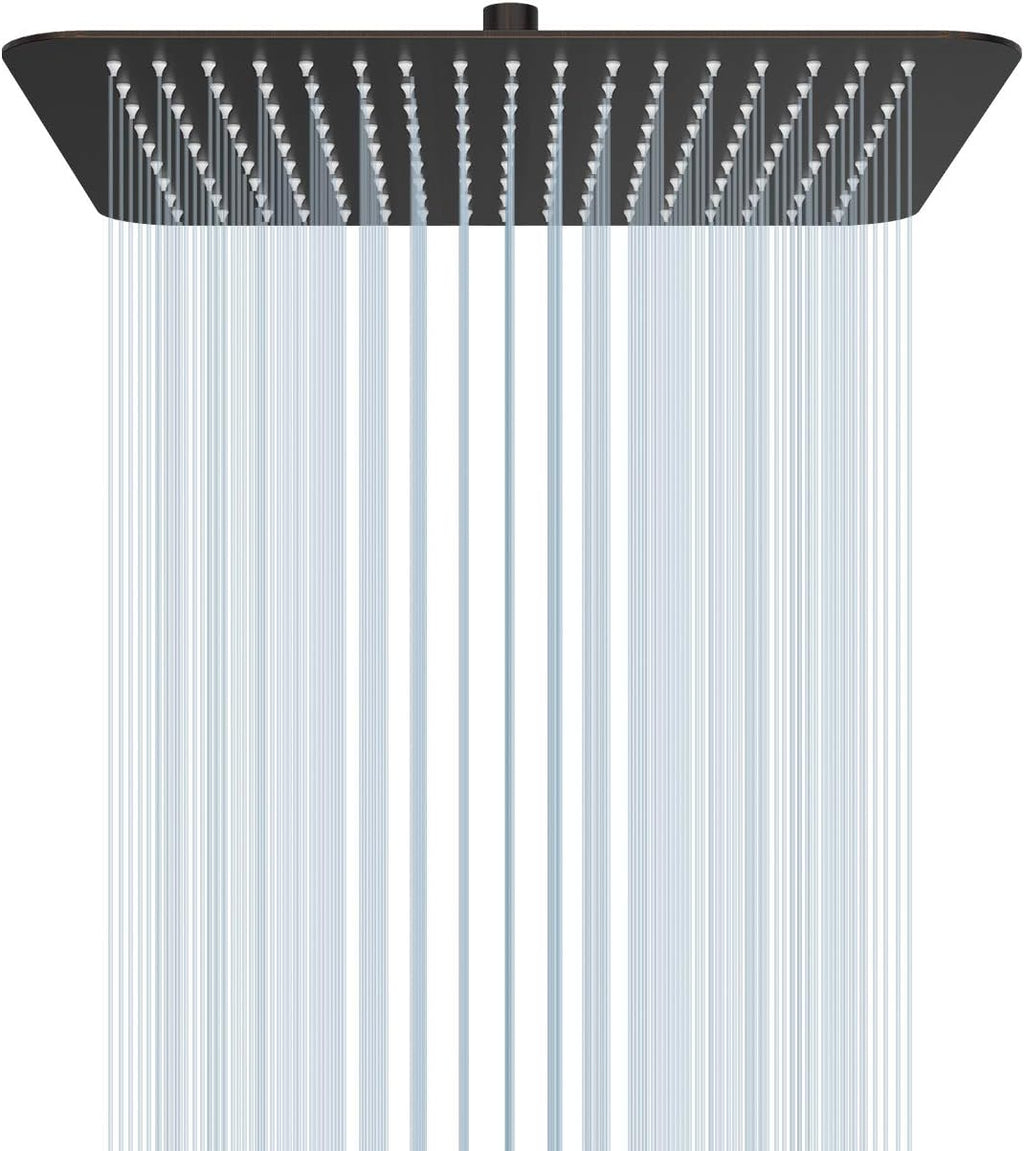 16 Inch Square Stainless Steel Shower Head Polished Chrome 2.5 Gpm Pack of 2 C7346