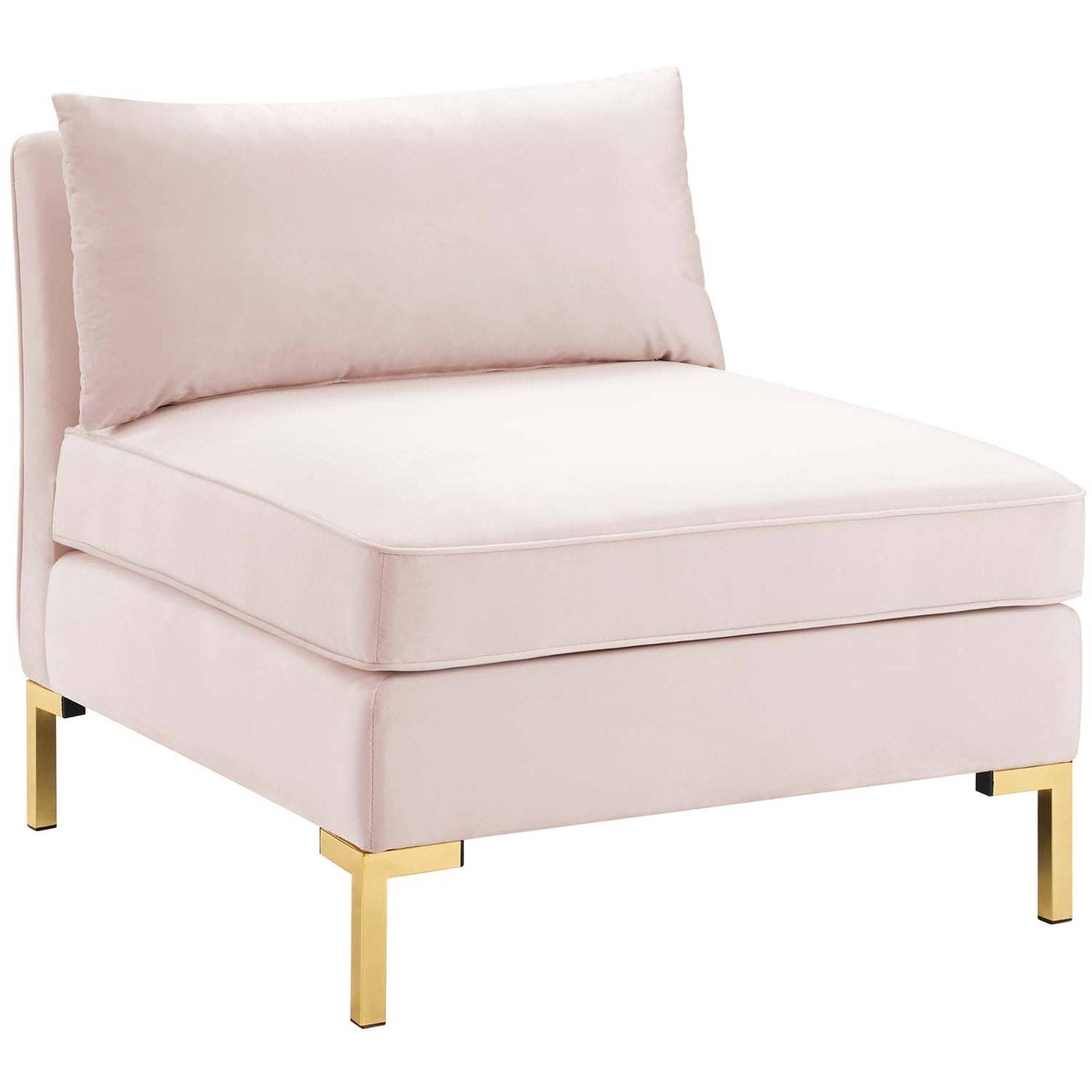 Pink Performance Velvet Armless Chair K6900