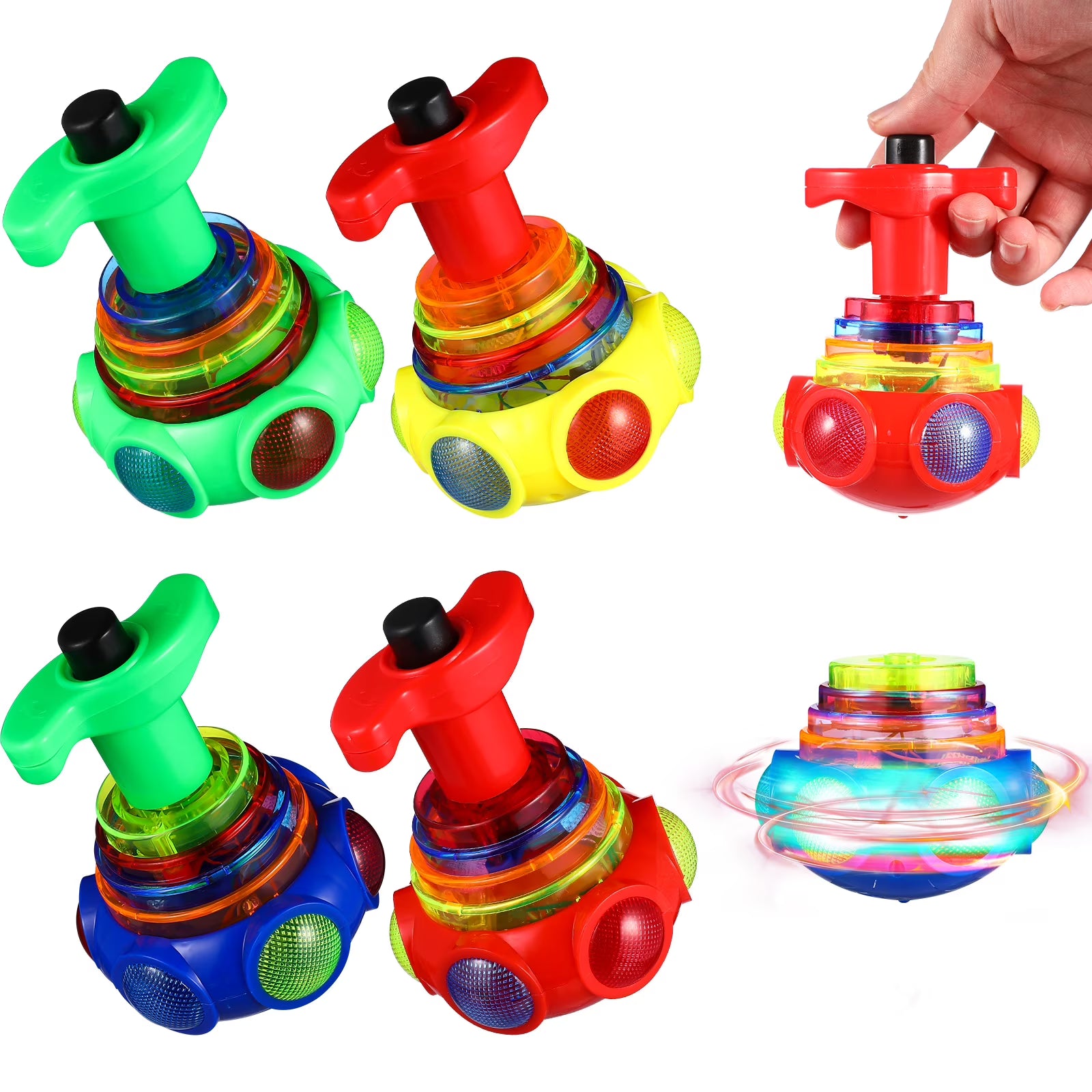 4 Pcs Electric Rotate Gyro Toys with Lights and Music Y2829