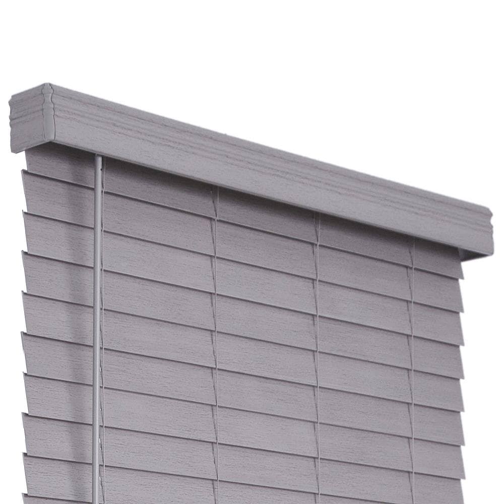 Gray Faux Wood Cordless Horizontal Blinds W13690