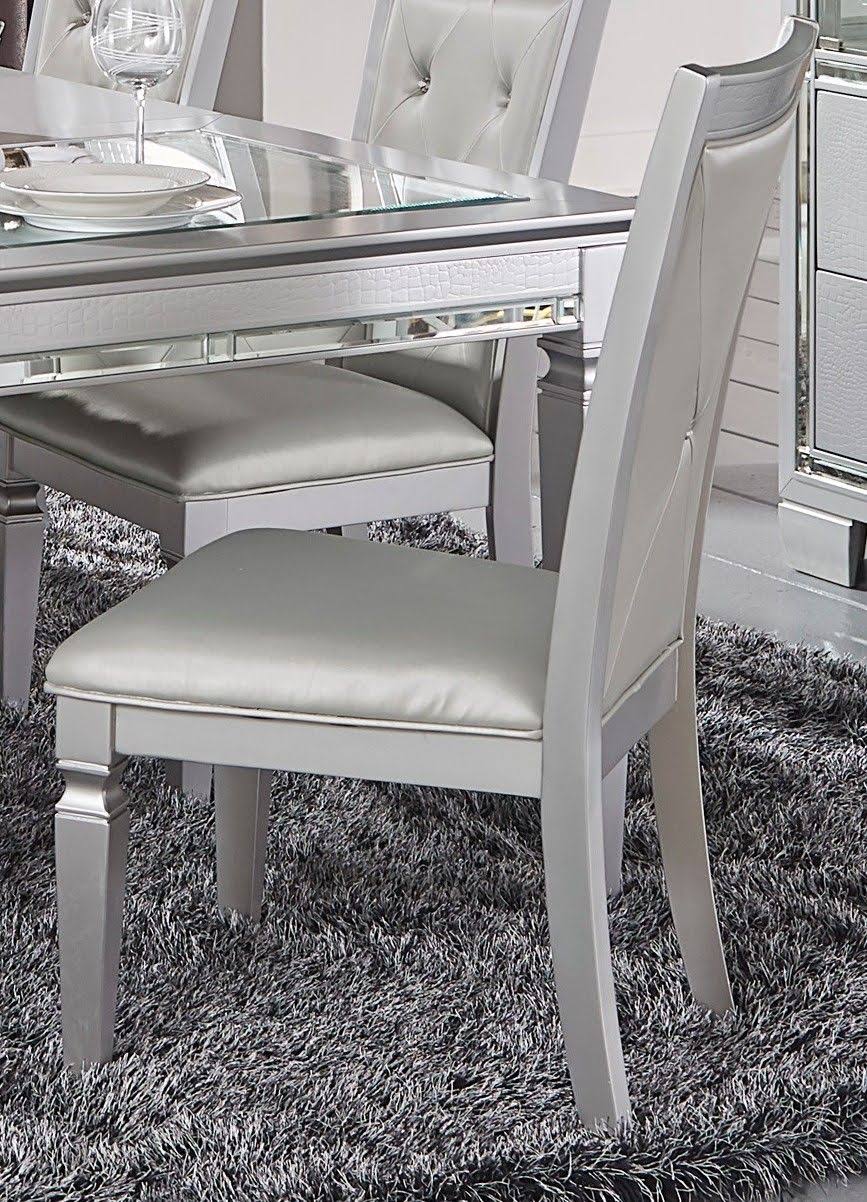 Silver Side Chair Set of 2 L51366