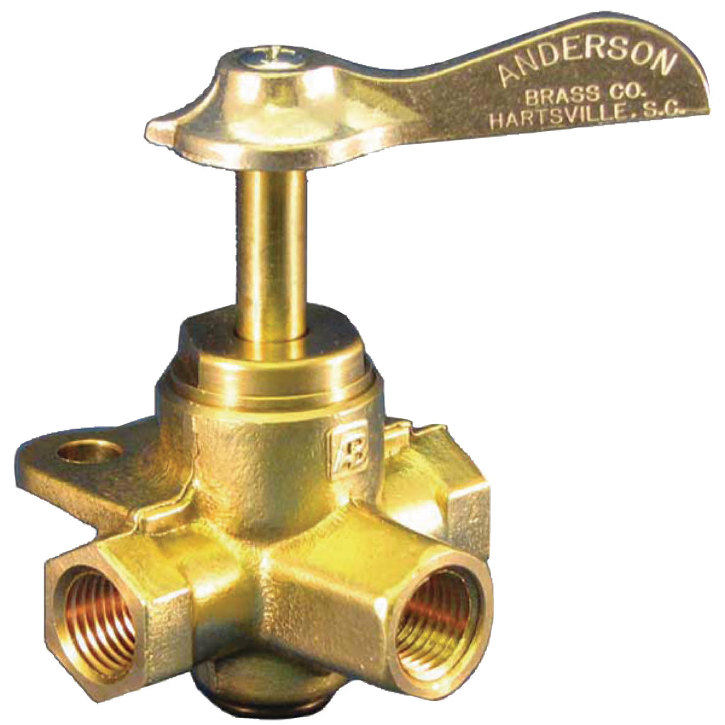 Brass Three-Way Side Outlet Fuel Tank Valve with 1/4" FNPT Thread C117