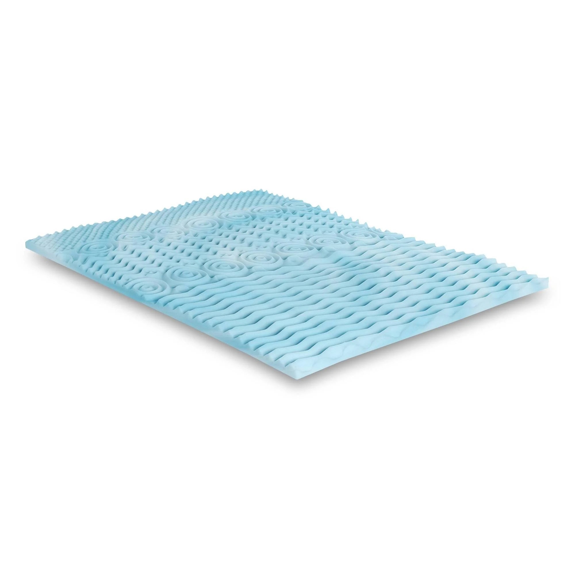 Twin XL 5-Zone Orthopedic Foam Mattress Topper Blue Y173286