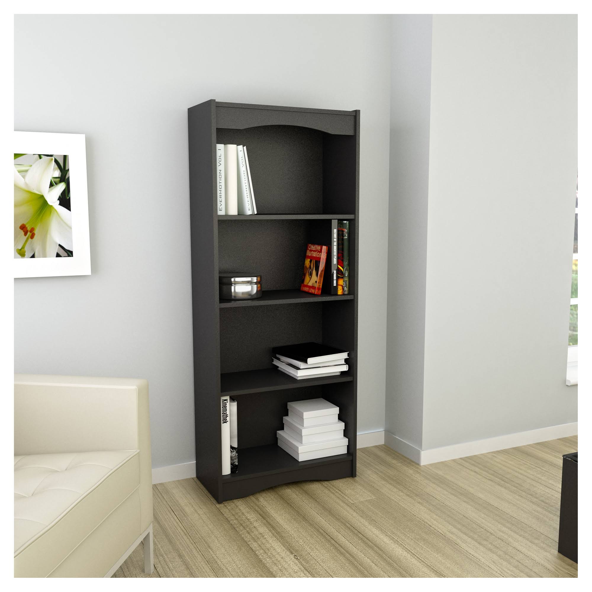 Midnight Black Tall Bookcase D6643