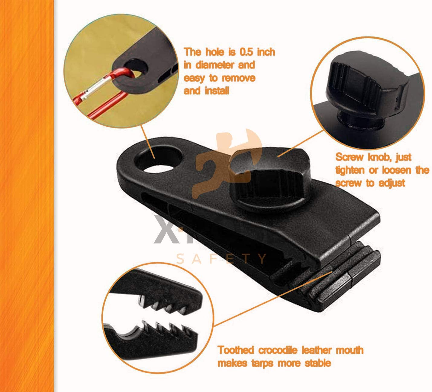10 Pack Heavy Duty Reusable Tarp Clips W899