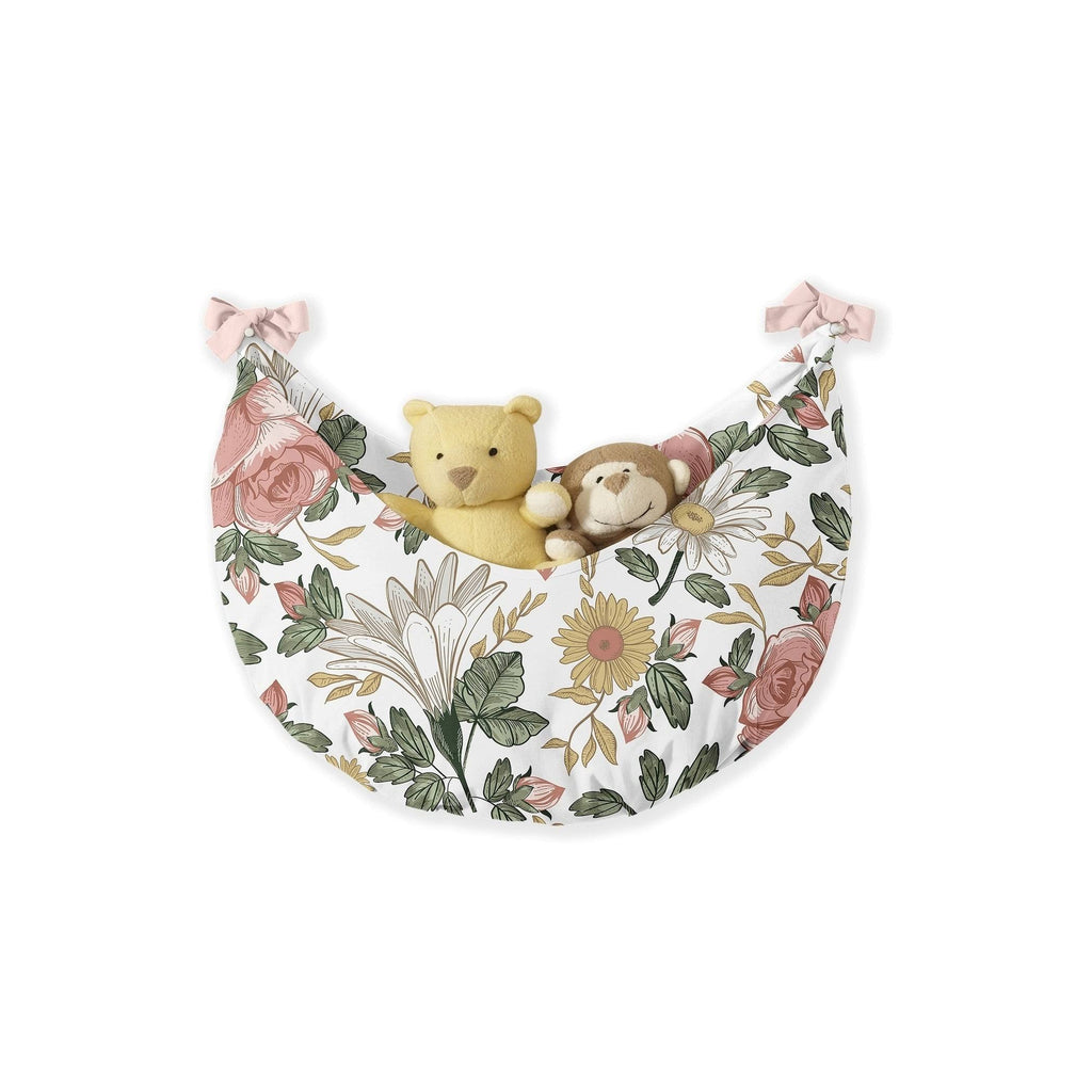 Vintage Floral Boho Baby Girl Nursery Crib Bedding Set with Bumper - 9 Pieces - Blush Pink, Yellow, Green J817