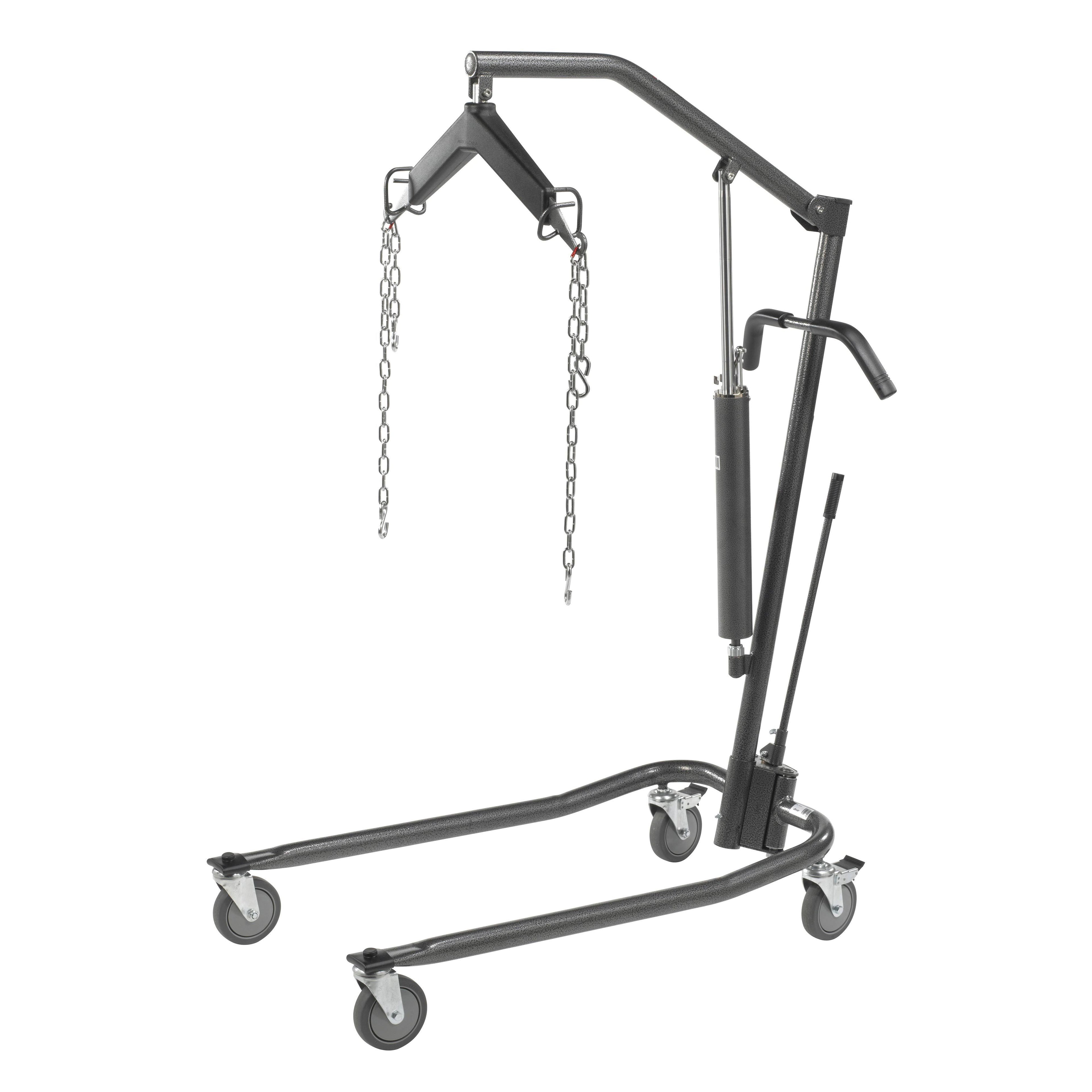 Hydraulic Patient Lift with Six Point Cradle, 5x22 Casters, Silver Vein O72245