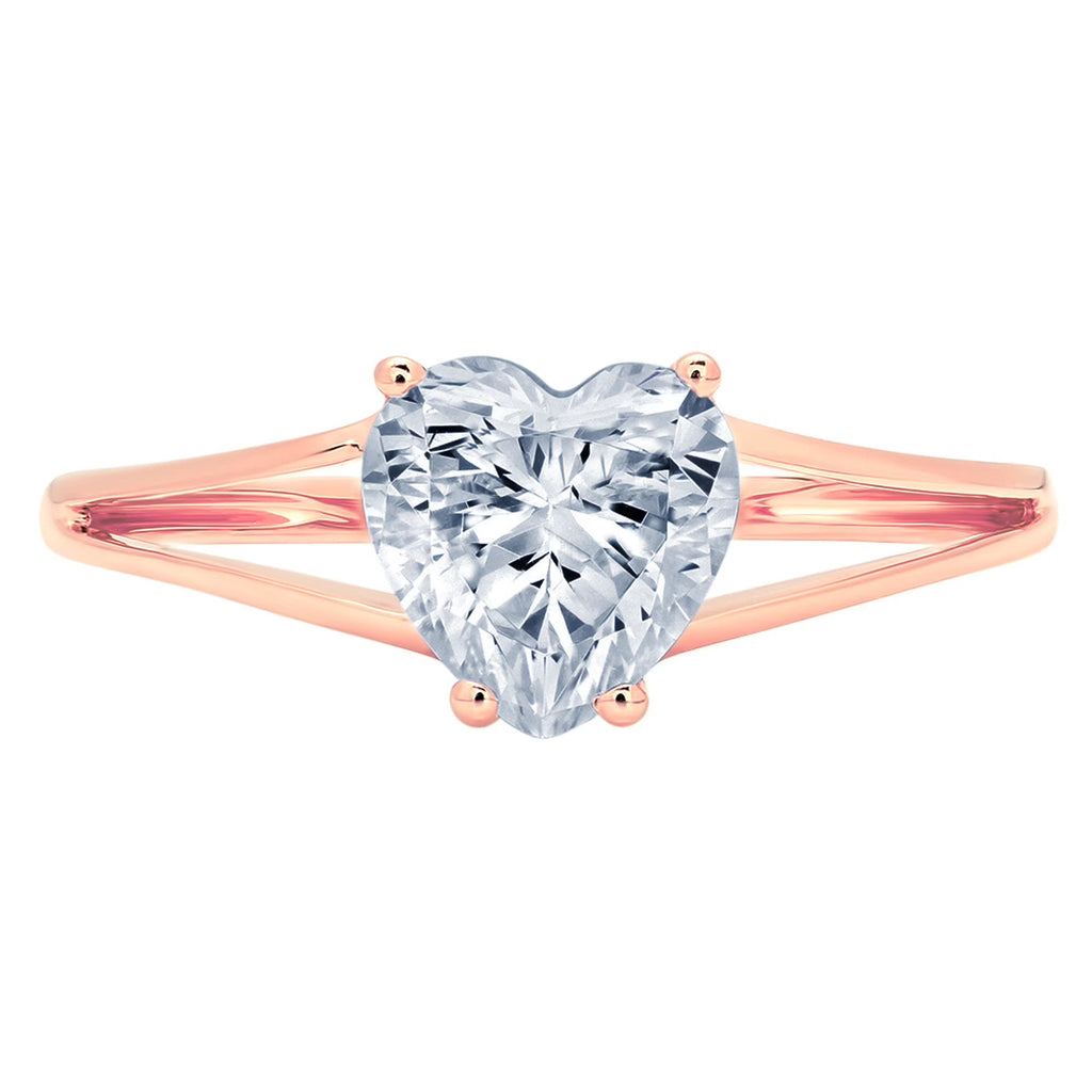 Heart Cut Blue Natural Aquamarine 18k Rose Gold Ring R7498