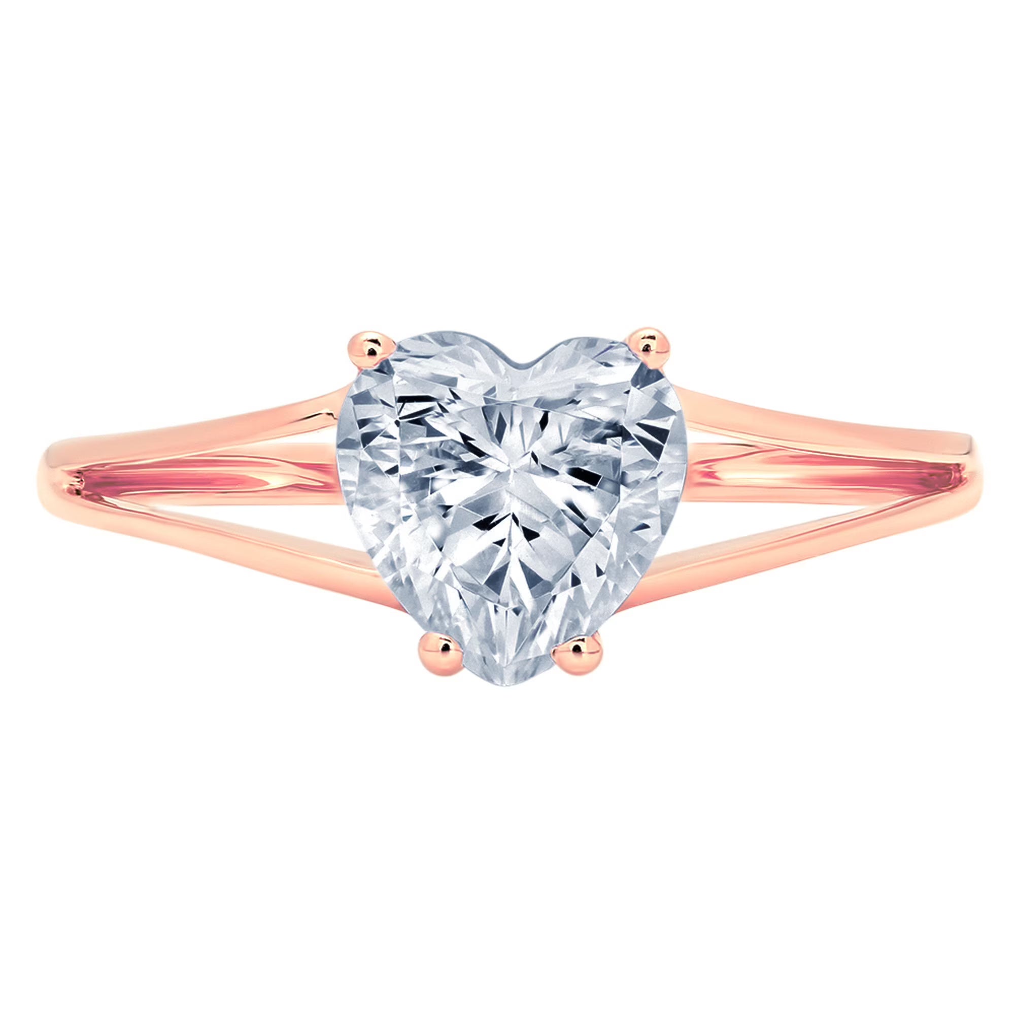 Heart Cut Blue Natural Aquamarine 18k Rose Gold Ring R7498