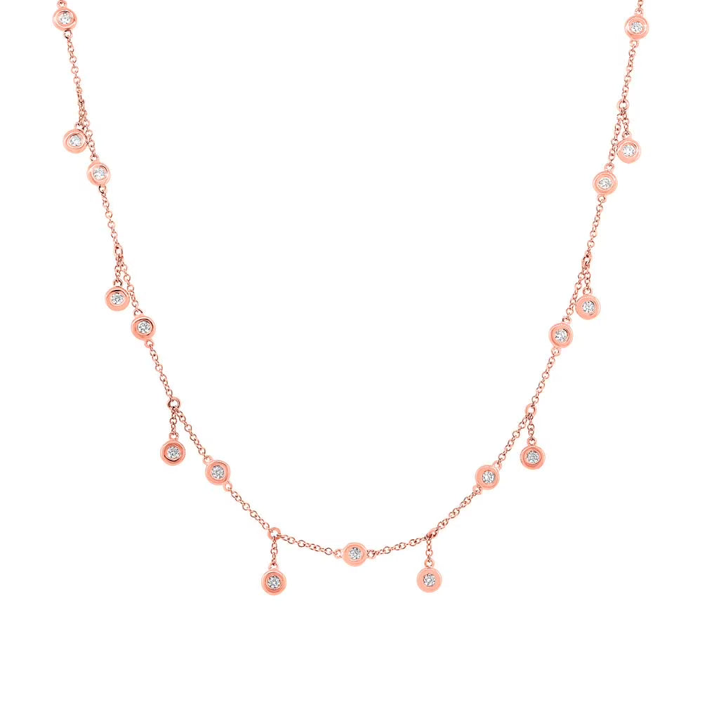 14K Rose Gold Diamond 0.85cttw 20 Inch Necklace M2601