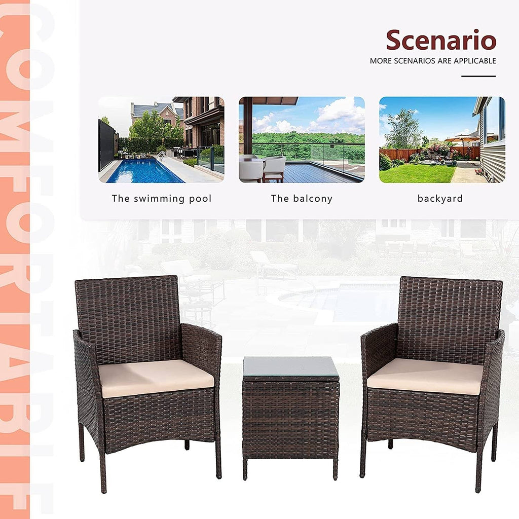 Gray 3 Piece Wicker Patio Chair Set C101858