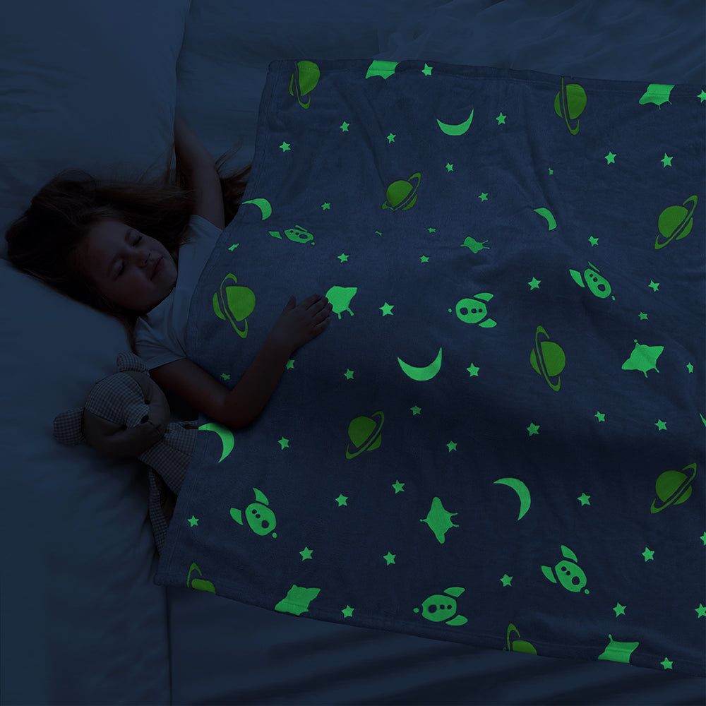 Glow in the Dark Soft Plush Fleece Blanket, 50x60 M66719