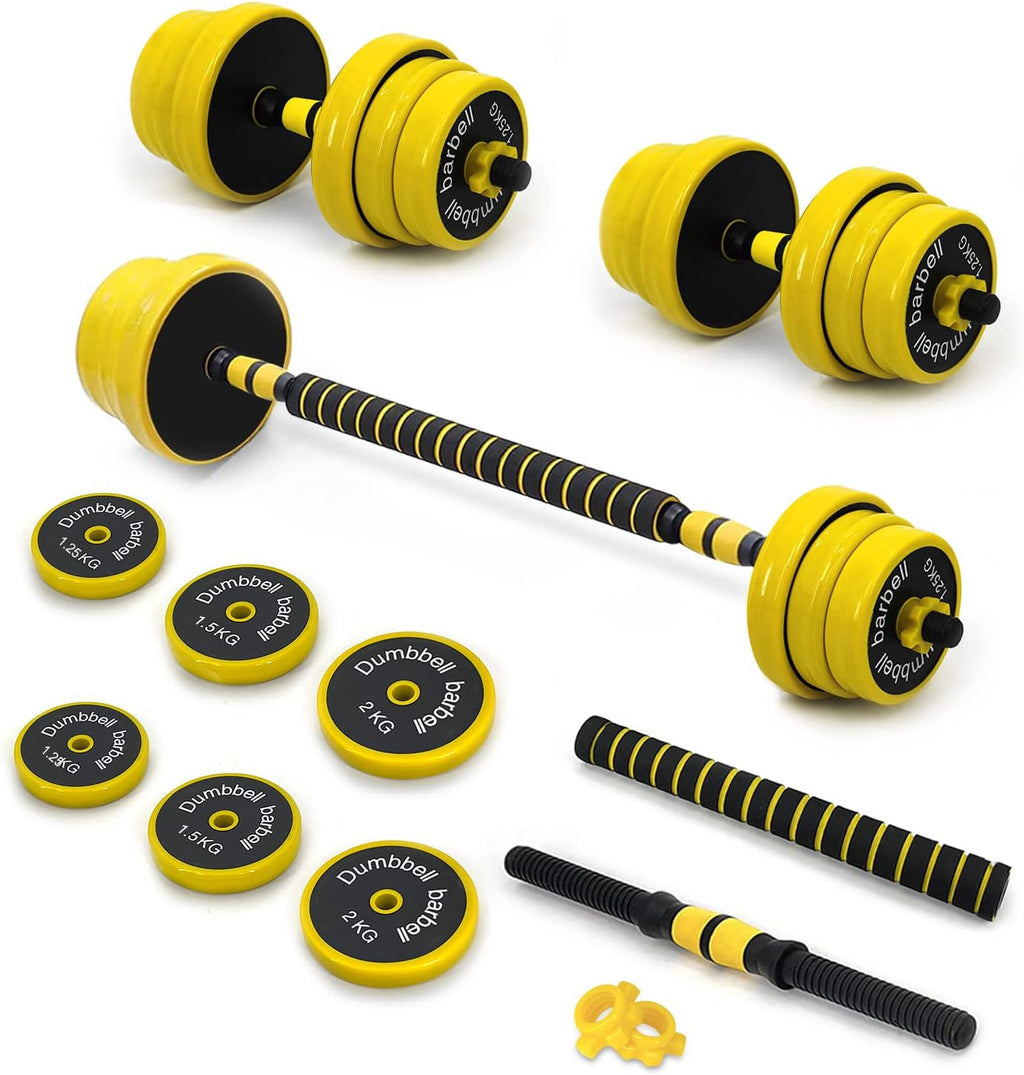 Adjustable Dumbbells Set with Connector, 44 to 66 Lbs, Cast Iron D972