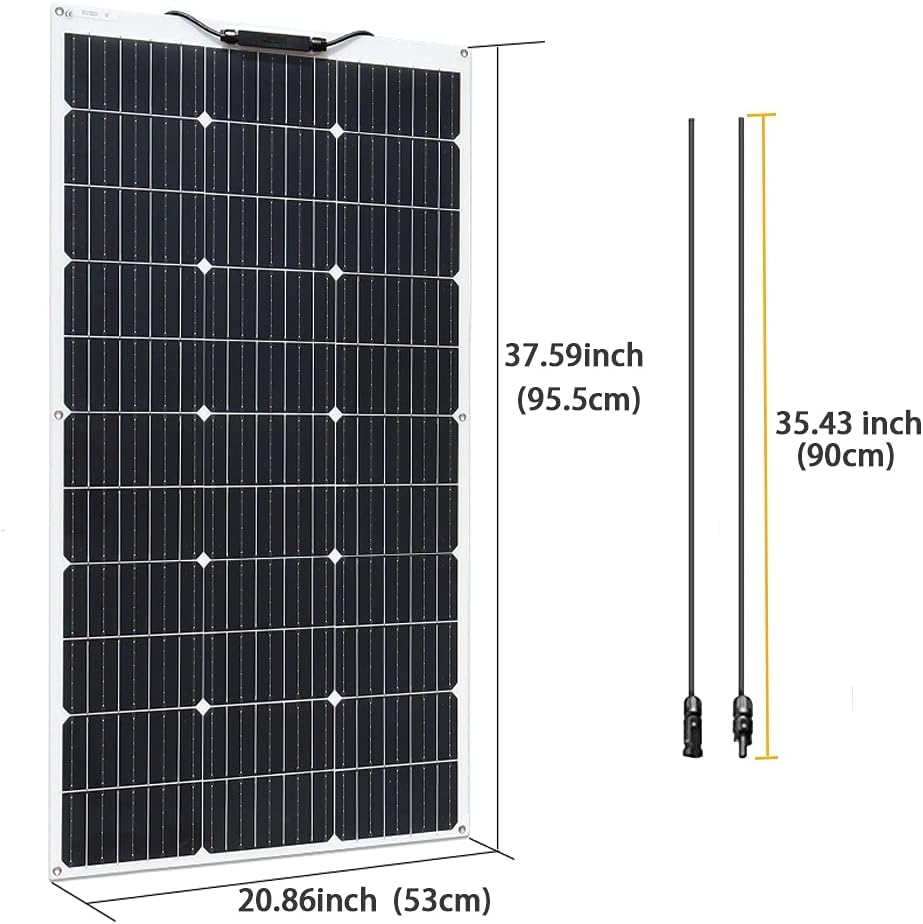 100W 12V Flexible Monocrystalline Solar Panel T1834