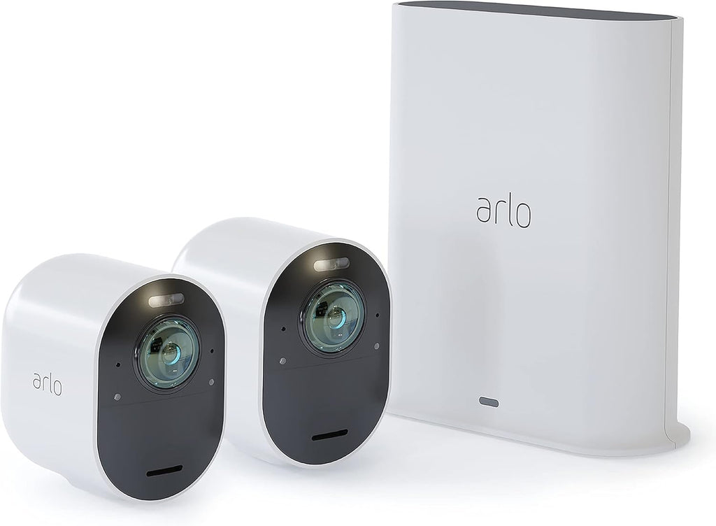 White Wireless 2 Camera Security System with 4K Video E15253