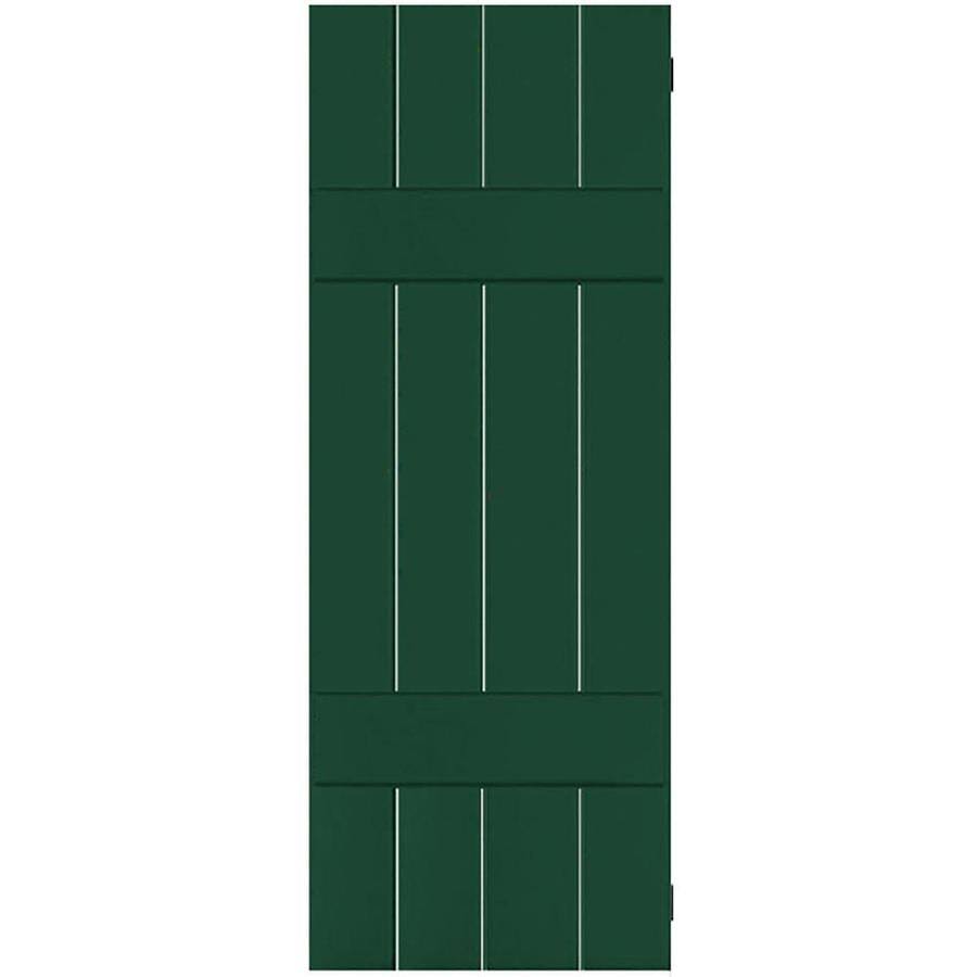 2-Pack 15-in W x 41-in H Chrome Green Board and Batten Wood Exterior Shutters V406
