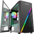 Black Micro ATX Computer Case with Tempered Glass K95314