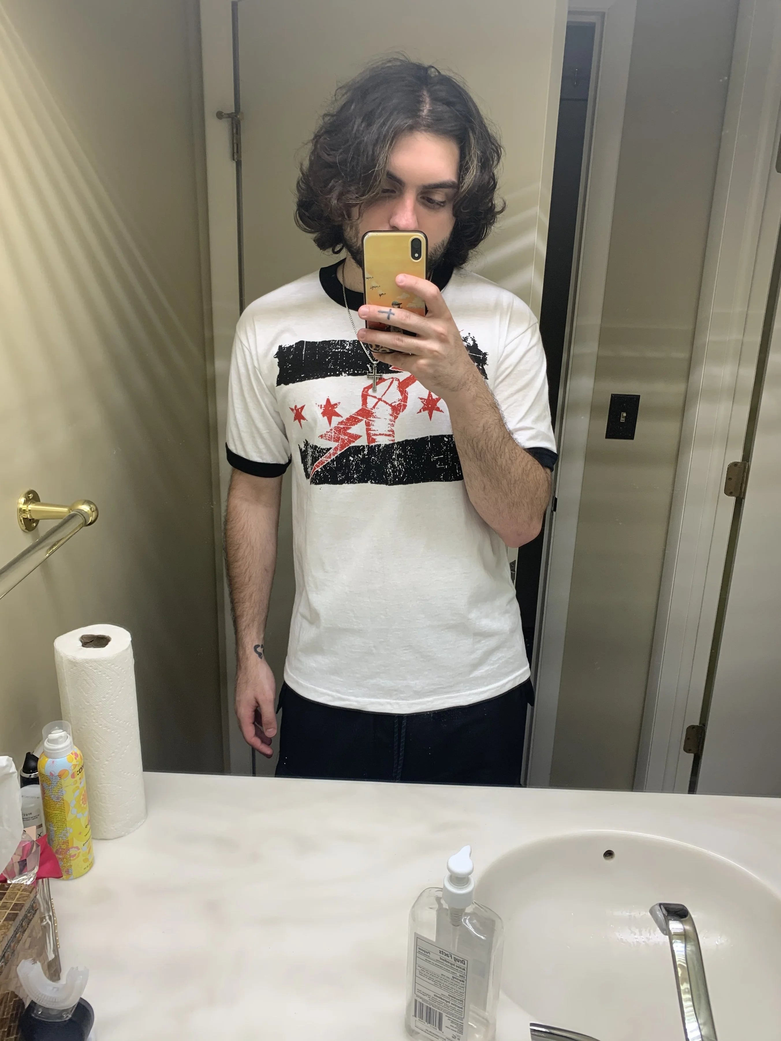 White Ringer T-shirt 4XL V841